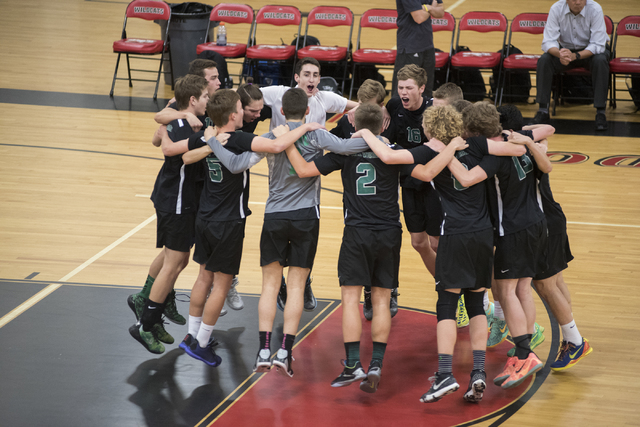 Palo Verde gets ready for their Division I state volleyball final against Legacy inside the ...