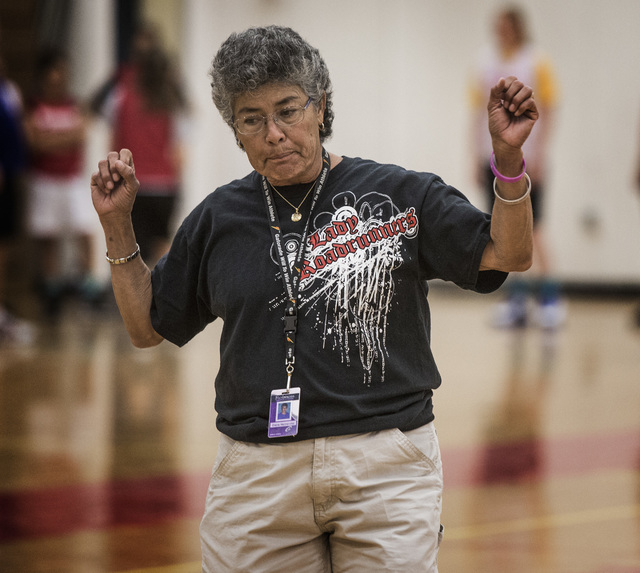 Head girls basketball coach Diane Hernandez during practice at Southeast Career and Technic ...