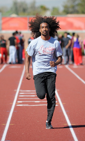 Arbor View senior sprinter Ivy Dobson, shown at practice Monday, said he plans to dethrone B ...