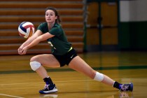 Senior Carlee Becker digs for the ball during volleyball practice at Green Valley High Schoo ...