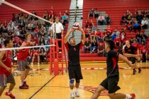 Luis Wong (1) of Las Vegas sets up a shot against Arbor View at Arbor View High School in La ...
