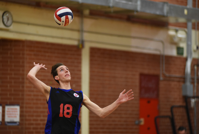 Valley High School senior volleyball player Marty Heavey (18) is seen in game action at Vall ...