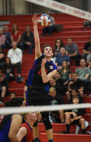 Valley High School senior volleyball player Marty Heavey (18) is seen in game action at Vall ...