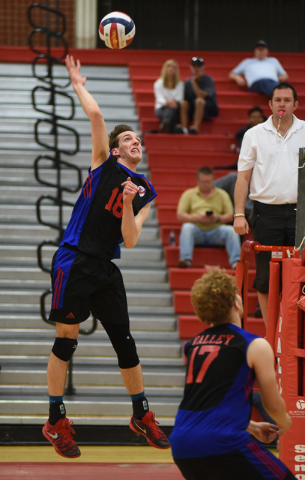 Valley High School senior volleyball player Marty Heavey (18) is seen in game action at Vall ...