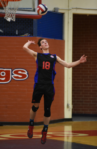 Valley High School senior volleyball player Marty Heavey (18) is seen in game action at Vall ...