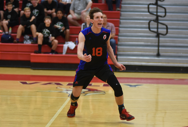 Valley High School senior volleyball player Marty Heavey (18) is seen in game action at Vall ...