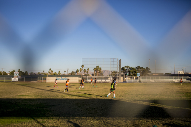 The Western Warriors girls soccer team practices at Western High School, Wednesday, Nov. 9, ...