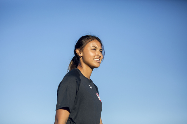 Western Warrior girls soccer midfielder Ellyson Reynada, senior, is seen during practice at ...