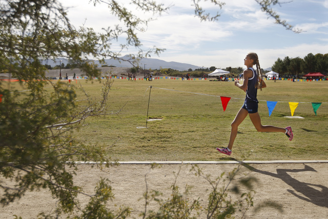 Foothill’s Karina Haymore makes her way along a path during the Sunrise Region cross c ...