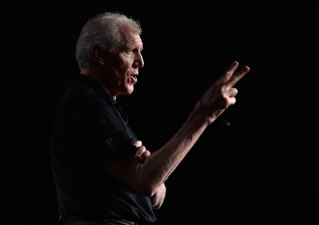 Retired NBA player Bill Walton speaks during the Best of Nevada Preps awards banquet at the ...