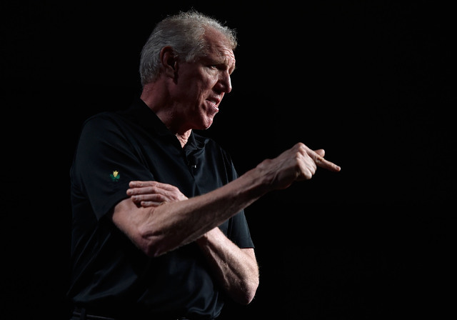 Retired NBA player Bill Walton speaks during the Best of Nevada Preps awards banquet at the ...