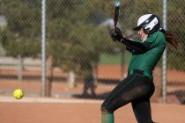 Palo Verde senior Rachel Williams hits the ball during a game against Green Valley on Tuesda ...