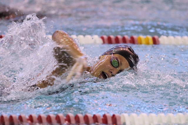 Green Valley’s Abby Richter swims the freestyle portion of the 200-yard individual med ...