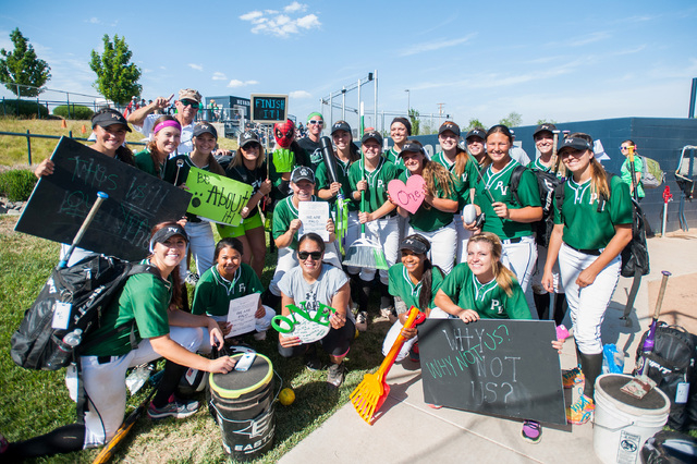Palo Verde poses after defeating Foothill, 10-0 in the Division I state softball tournament ...
