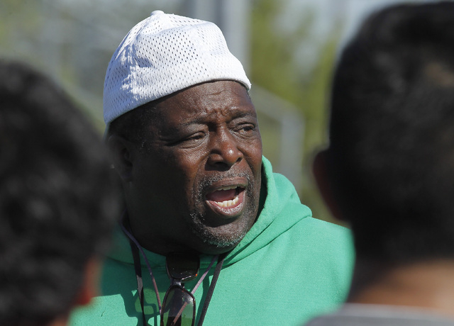 Rancho head coach Tyrone Armstrong addresses his team during practice on Thursday. The team ...