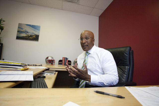 Eric Toliver, associate athletic director for compliance at the University of Las Vegas spea ...