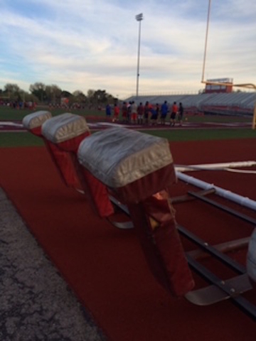The blocking sled at Valley High is 34 years old and the pads are worn and torn and do not f ...