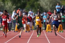 Bonanza’s Jayveon Taylor, fourth from right, won the Division I boys 100-meter dash in ...