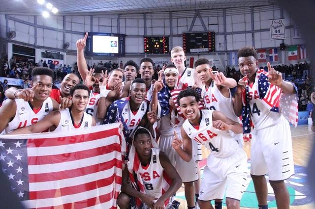 Findlay Prep guard Markus Howard (holding flag) averaged 15.0 points, 2.0 assists and 2.0 st ...