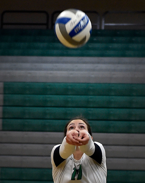 Palo Verde’s Makaya Truman hits the ball against Faith Lutheran during a high school v ...