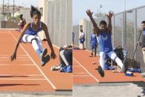 Bishop Gorman’s Vashti Cunningham, left, and Randall Cunningham II, shown competing in the ...