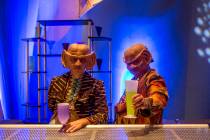 Alex Kyle, left, and Eric Cajuat, dressed as Ferengi, during the Official Star Trek Convention ...