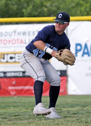 Centennial High School right fielder Austin Kryszczuk, who played on the Mountain Ridge team du ...