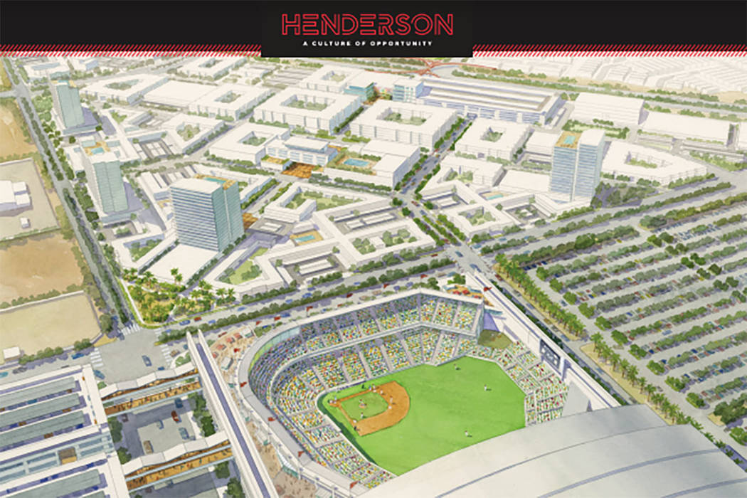 A rendering shows the proposed location for a ballpark in Henderson. (City of Henderson)
