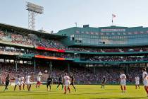 Liverpool and Sevilla play at Fenway Park in Boston on Sunday, July 21, 2019. (AP Photo/Mary Sc ...