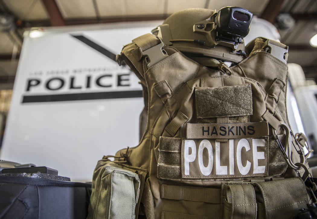 A standard tactical vest at the Metropolitan Police Department's All-Hazard Regional Multi-agen ...