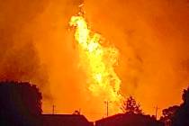 A fire burns Thursday, Aug. 1, 2019, after an explosion near Junction City, Ky. A regional gas ...