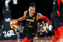 Las Vegas Aces' Kayla McBride (21), seen in a Tuesday, July 2, 2019, game, scored 19 points in ...