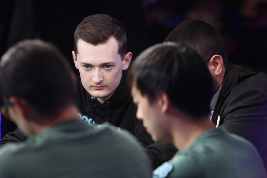 Nick Marchington at the main event final table during the World Series of Poker at the Rio hote ...