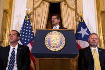 Pedro Pierluisi, sworn in as Puerto Rico's governor, speaks during a press conference, in San J ...