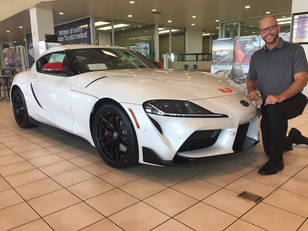 Findlay Automotive Group Operations Director Robby Findlay shows off the 2020 GR Supra at the d ...