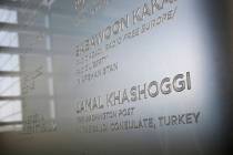 The name of Washington Post columnist Jamal Khashoggi, who was killed inside the Saudi Consulat ...
