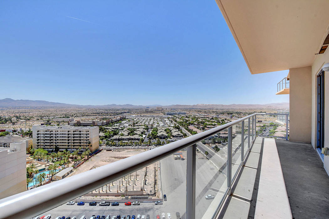 One Las Vegas on Las Vegas Boulevard has views of the desert mountains. (One Las Vegas)