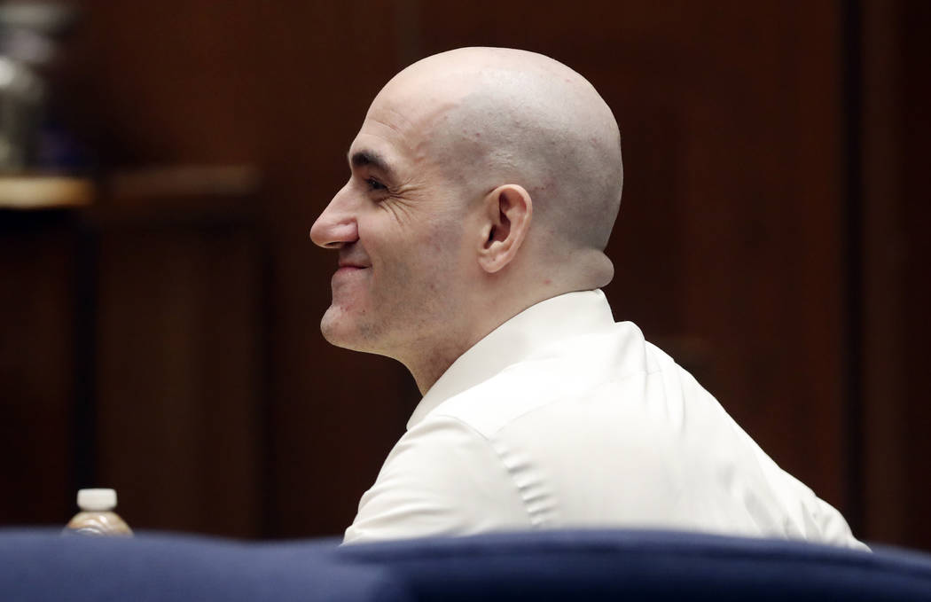 Michael Gargiulo smiles during a court appearance Tuesday, Aug. 6, 2019, in Los Angeles. Closin ...