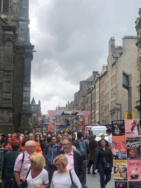 A scene outside Edinburgh Festival Fringe on Aug. 6, 2019. (John Katsilometes/Las Vegas Review ...