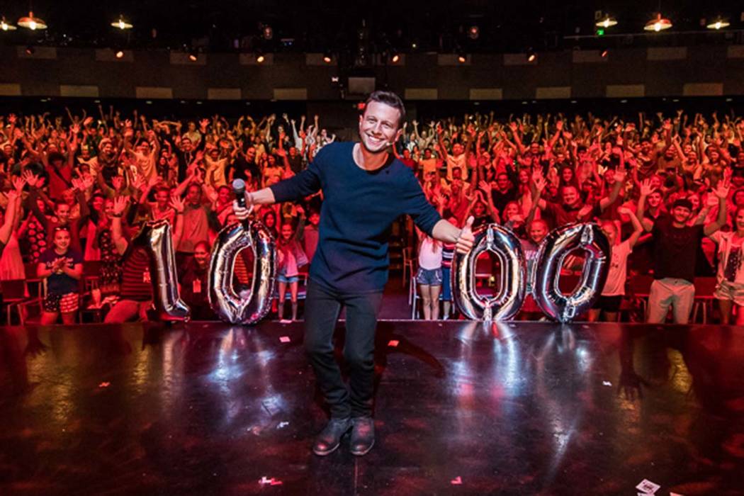 Linq Hotel headliner Mat Franco celebrates his 1,000th show at the theater named for him on Tue ...