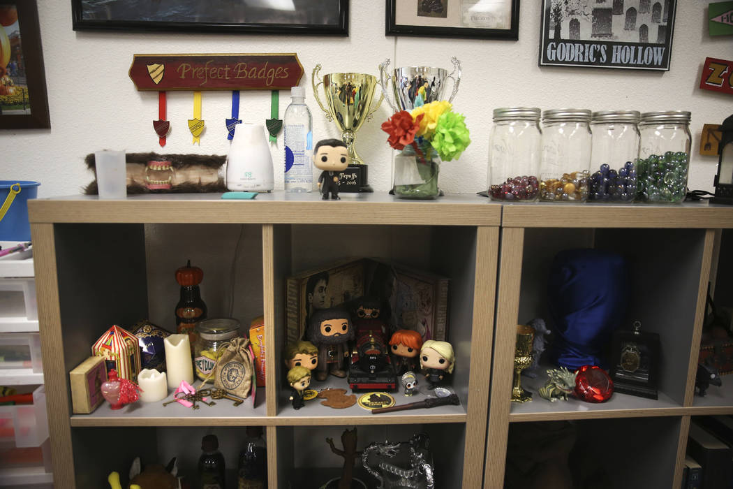 The Harry Potter-themed classroom of eighth-grade math teacher Alexandra Kenney at Mack Middle ...