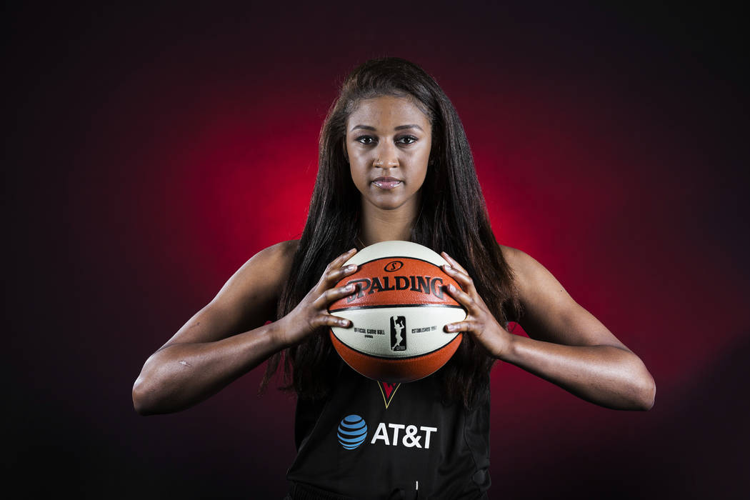 Aces guard Jaime Nared during media day on Monday, May 13, 2019, at Mandalay Bay Events Center, ...