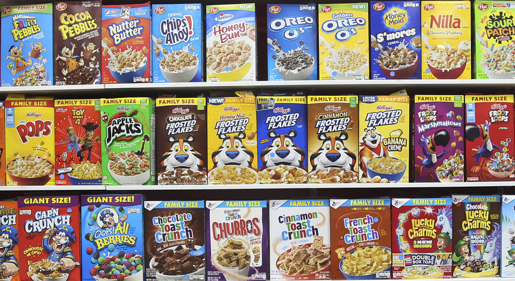 The Cereal Killerz Kitchen at the Galleria at Sunset mall in Henderson features a wall of cerea ...