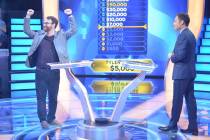 "Who Wants To Be A Millionaire" contestant Tyler Crosby celebrates as he answers the $5,000 que ...