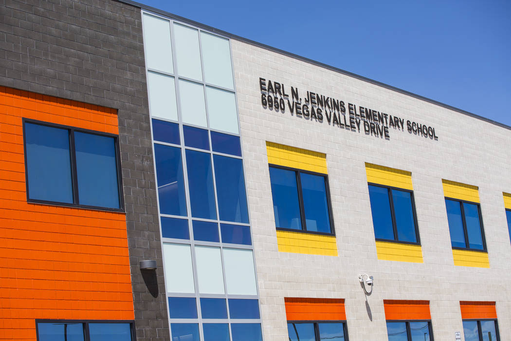 An exterior view of Earl Jenkins Elementary School in east Las Vegas on Friday, Aug. 9, 2019. ( ...