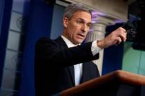 Acting director of the U.S. Citizenship and Immigration Services, Ken Cuccinelli, speaks during ...
