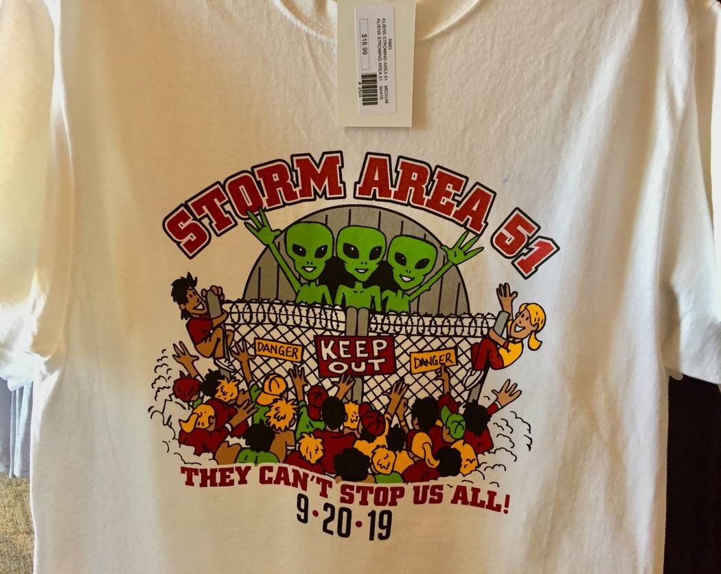 The Alien Research Center in Hiko is selling T-shirts in preparation for Sept. 20. (Christopher ...