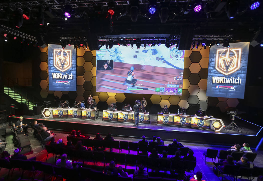 Vegas Golden Knights players Alex Tuch, Malcolm Subban and William Karlsson play "Fortnite ...