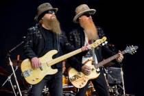 FILE - In this June 24, 2016, file photo, Dusty Hill, left, and Billy Gibbons from the rock ban ...