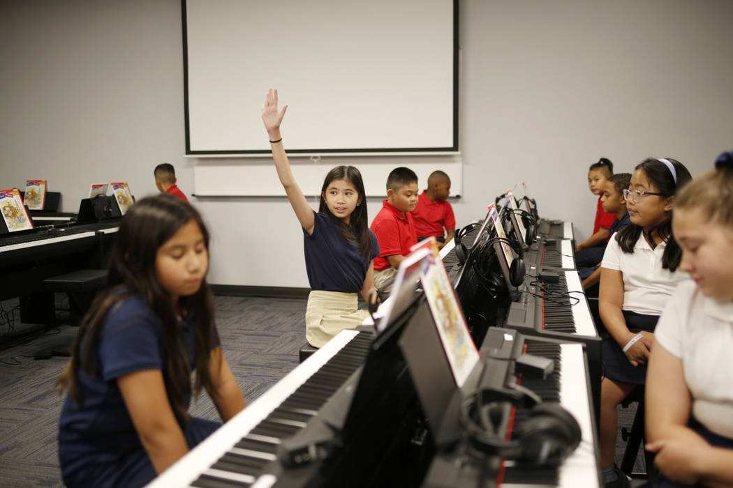 Legacy Traditional School students participate in their Mozart preforming arts class during the ...